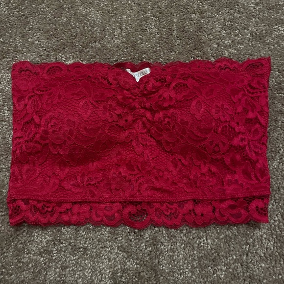 Red Lace Tube Top - Picture 1 of 4